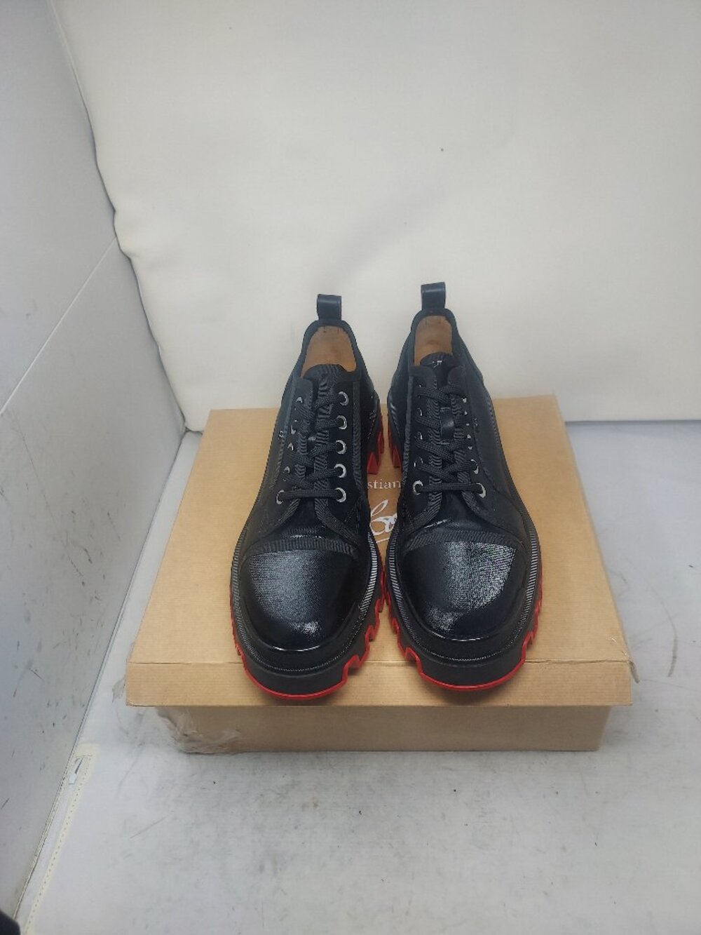 Christian Louboutin MENS Black Lug Panamic Dune Lace Up Shoe - Picture 5 of 10
